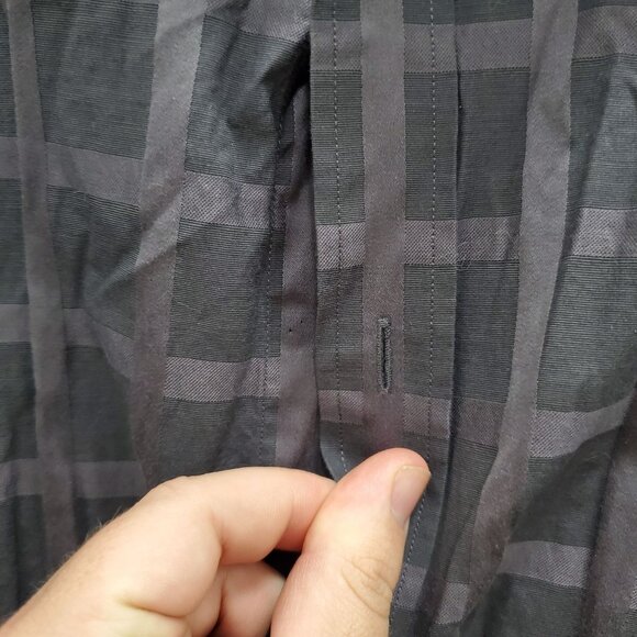 Thomas Dean Men's Big & Tall Windowpane Plaid Cotton Long Sleeve Button Up 2XLT - Picture 6 of 8